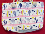 Bolso de playa cactus azul y rosa