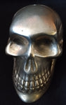 CALAVERA BRONCE PLATEADO ANTIGUA CON PÁTINA