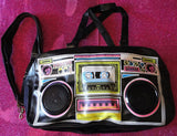 BOLSO RADIO CASSETTE NEGRO CON ALTAVOCES - NUEVO -