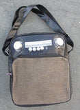 Bolso Radio Retro Cuadrada Negro/Plata