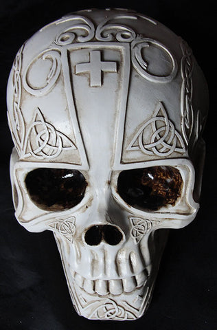 CALAVERA TRIBAL HUCHA DE RESINA - 15 CM -