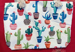 Bolso de playa cactus azul y rojo