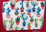 Bolso de playa cactus azul y rojo