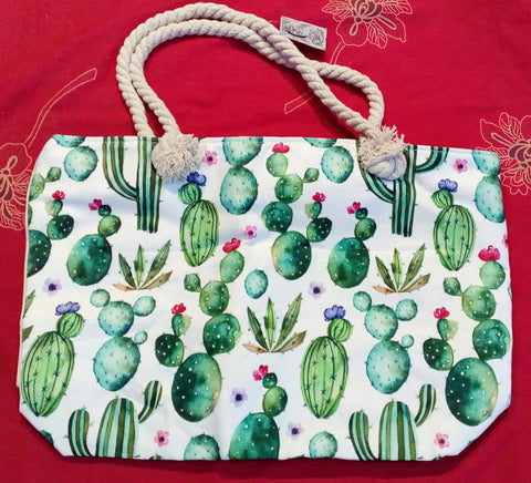 Bolso de playa cactus estampado