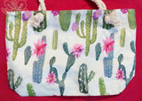 Bolso de playa cactus blanco