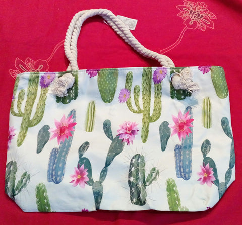 Bolso de playa cactus blanco