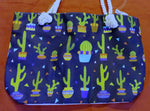 Bolso de playa cactus azul oscuro