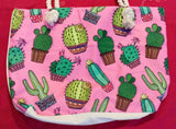 Bolso de playa cactus rosa