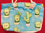 Bolso de playa cactus azul