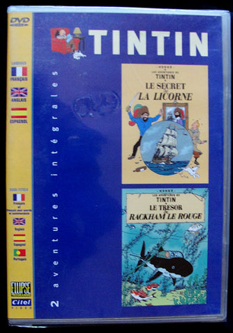 TINTIN - 2 AVENTURES INTEGRALES - DVD - LE SECRET DE LA LICORNE - LE TRESOR DE RACKHAM LE ROUGE -